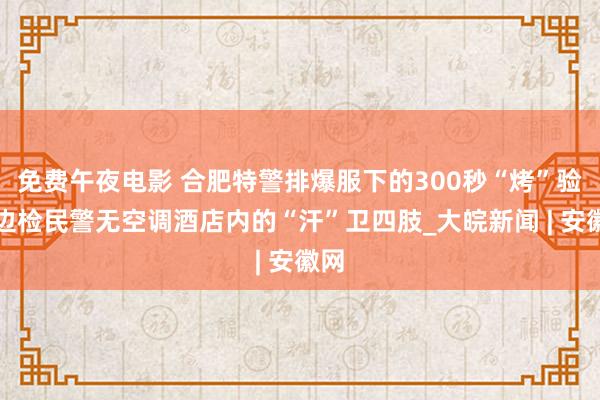 免费午夜电影 合肥特警排爆服下的300秒“烤”验，边检民警无空调酒店内的“汗”卫四肢_大皖新闻 | 安徽网