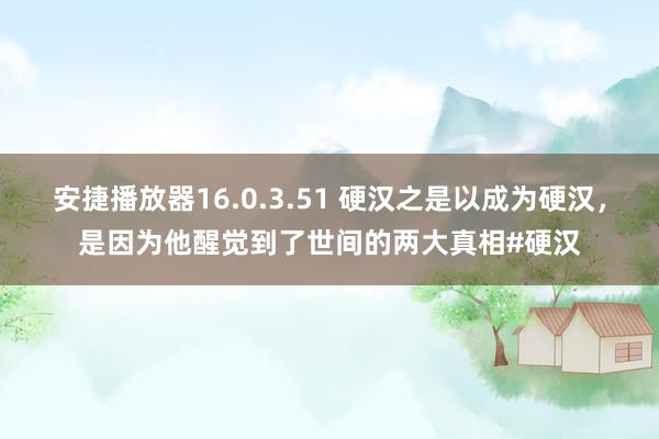 安捷播放器16.0.3.51 硬汉之是以成为硬汉，是因为他醒觉到了世间的两大真相#硬汉