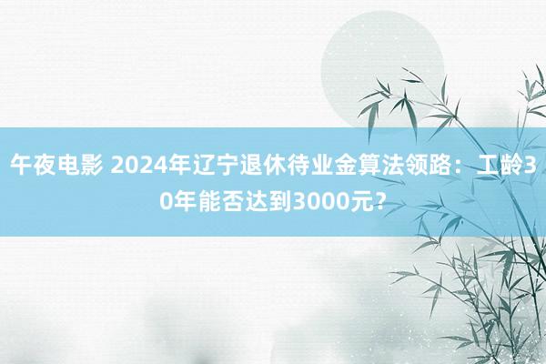 午夜电影 2024年辽宁退休待业金算法领路：工龄30年能否达到3000元？