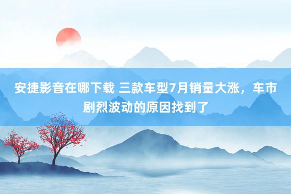 安捷影音在哪下载 三款车型7月销量大涨，车市剧烈波动的原因找到了