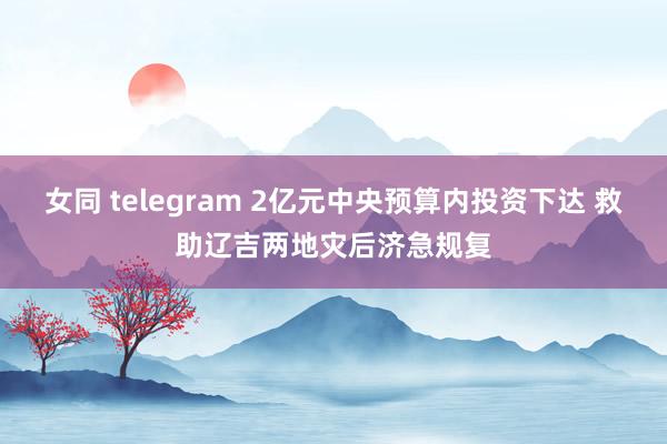 女同 telegram 2亿元中央预算内投资下达 救助辽吉两地灾后济急规复