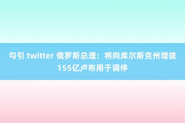 勾引 twitter 俄罗斯总理：将向库尔斯克州增拨155亿卢布用于调停