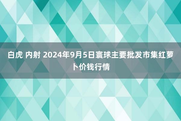 白虎 内射 2024年9月5日寰球主要批发市集红萝卜价钱行情