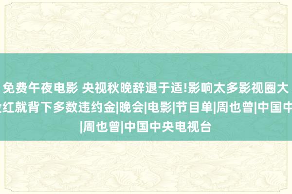 免费午夜电影 央视秋晚辞退于适!影响太多影视圈大神气，还没红就背下多数违约金|晚会|电影|节目单|周也曾|中国中央电视台