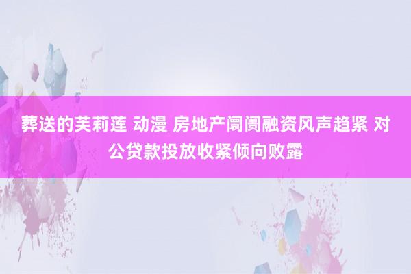 葬送的芙莉莲 动漫 房地产阛阓融资风声趋紧 对公贷款投放收紧倾向败露