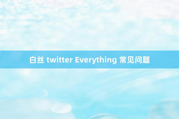 白丝 twitter Everything 常见问题