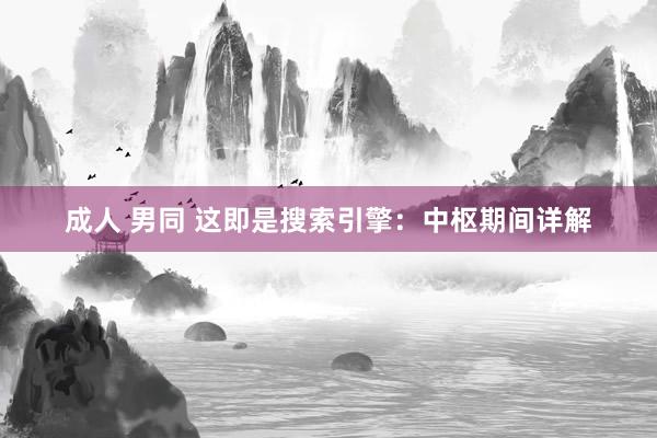 成人 男同 这即是搜索引擎：中枢期间详解